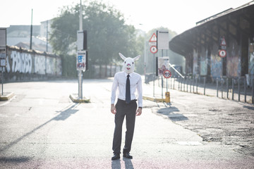 young handsome elegant blonde model man