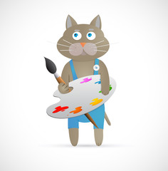 Cartoon cat painter