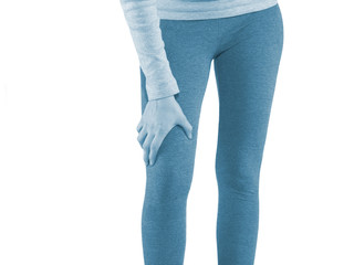 Human Calf pain with medical health care concept.