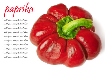 red pepper over white background