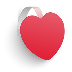 Red advertising wobbler isolated on white