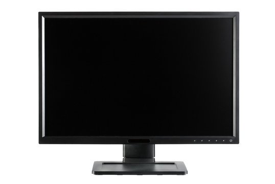 Black monitor with blank black screen