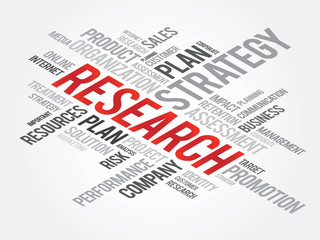 Word Cloud with Research related tags, vector business concept