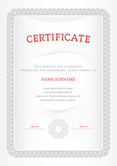 Vector illustration of silver detailed certificate