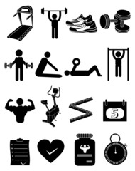 Obraz premium Gym fitness icons set