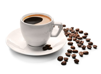 Cup of coffee isolated on white