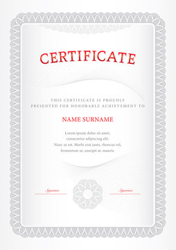 Vector illustration of silver detailed certificate