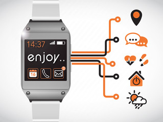 montre connectée : applis (orange)