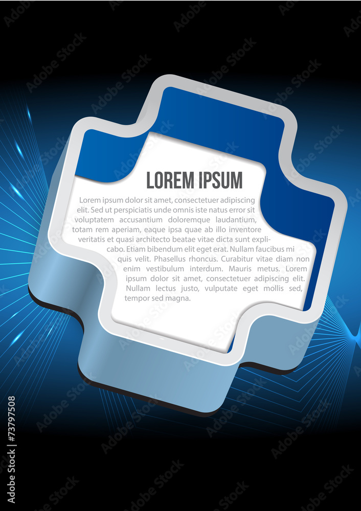 Aufkleber blue abstract vector background of brochure with cross
