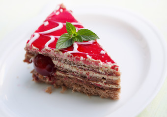 Cake with jelly and cream