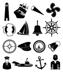 Nautical icons set
