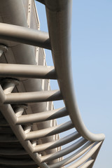 Abstract industrial steel structure with blue sky