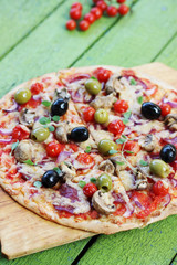 Italian pizza with mushrooms