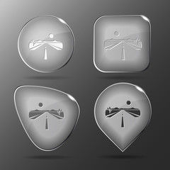 Road. Glass buttons. Vector illustration.