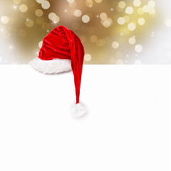 weihnachtsmütze vor golden