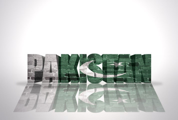 Word Pakistan on the white background