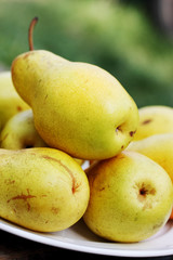 gourmet pears on a plate