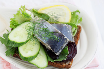 herring with cucumber and lemon