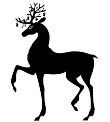 Fototapeta na wymiar Silhouette of Christmas deer