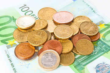 Cash Euro closeup