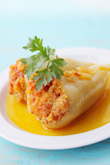 stuffed peppers braised in the oven