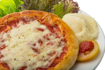 Pizza with tomato and cheese