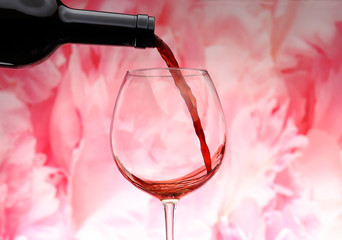 Pouring wine and background