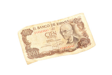 Former one hundred Spanish pesetas.