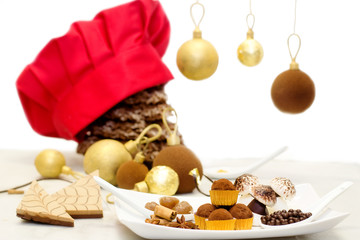 Obraz na płótnie Canvas Christmas chocolate sweets and cookies