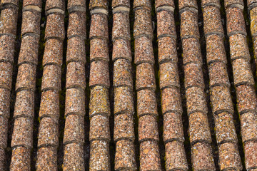 Background of old roof tiles