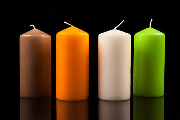 Christmas candles on a black background