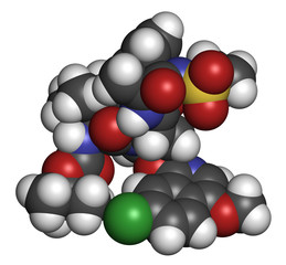 Asunaprevir hepatitis C virus (HCV) drug molecule. 