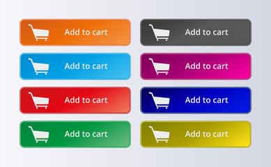 Obraz premium Set of commerce colorful buttons. Add to cart
