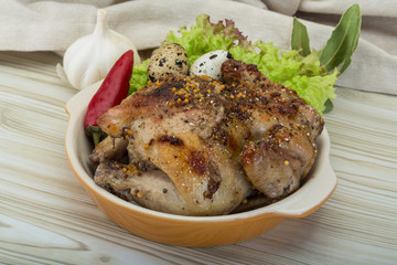 Quail grilled