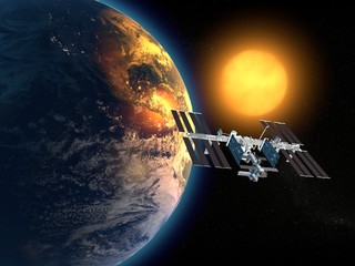 Iss, Stazione Spaziale Internazionale, orbita terra, spazio  © Naeblys