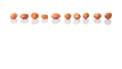 Groundnut or peanut over white background