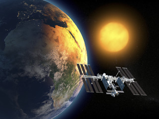 Iss, Stazione Spaziale Internazionale, orbita terra, spazio  © Naeblys