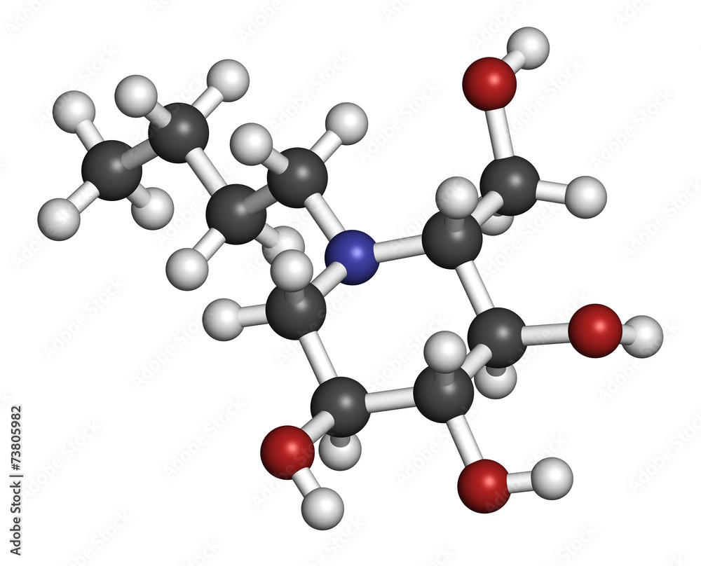 Wall mural miglustat gaucher disease drug molecule.