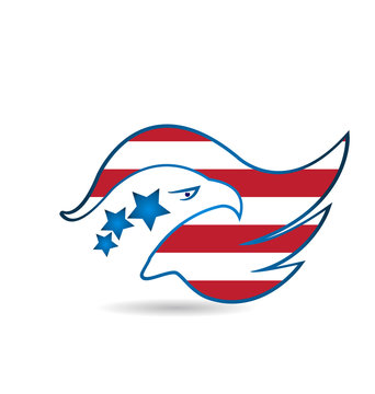 American Eagle Flag logo vector template