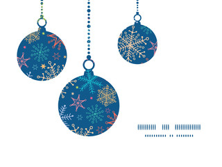 Fototapeta na wymiar Vector colorful doodle snowflakes Christmas ornaments