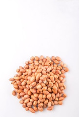 Groundnut or peanut over white background