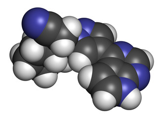 Ruxolitinib myelofibrosis cancer drug molecule.