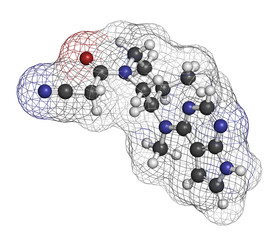 Tofacitinib rheumatoid arthritis drug molecule.  © molekuul.be