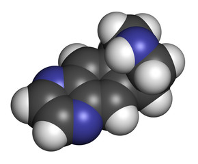 Varenicline smoking cessation drug molecule. 
