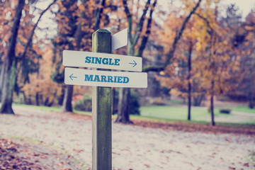 Directions towards being single or married