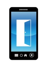 Porte ouverte dans un téléphone mobile