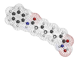 Vorinostat cutaneous T cell lymphoma drug molecule. 