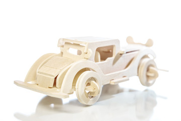 Old retro toy wooden car