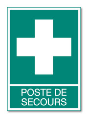 Obraz premium Panneau poste de secours.