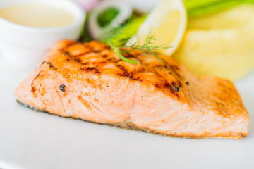 Salmon fish fillet grilled steak